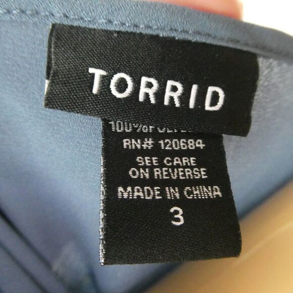 Torrid Georgette Sleeveless Floral Embroidered Shark Bite Blouse Tank Plus Size - Picture 7 of 12